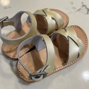 Little Girls Freshly Picked Gold Sandals LIKE NEW